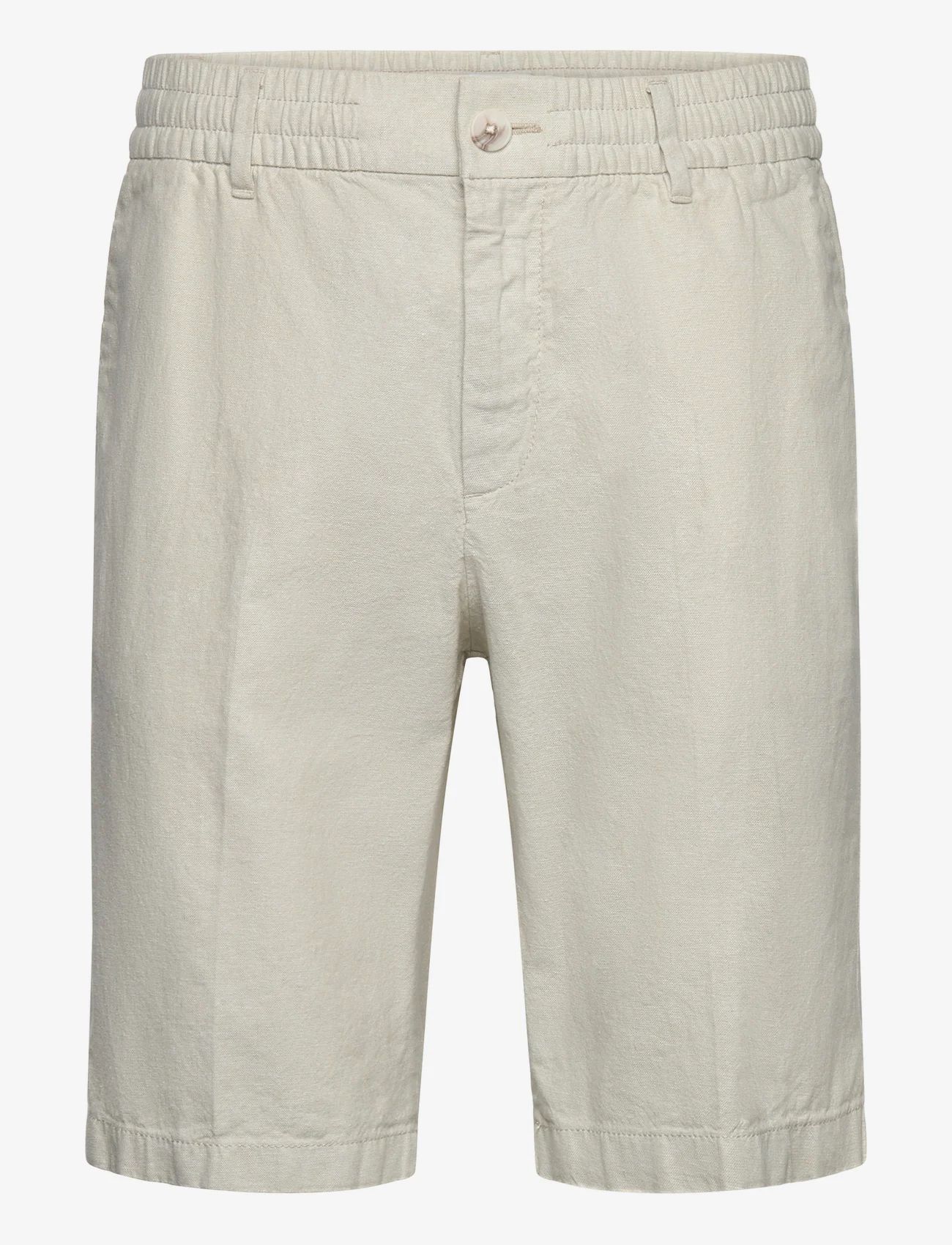 Tom Tailor - regular linen shorts - najniższe ceny - garden peat chambray - 0