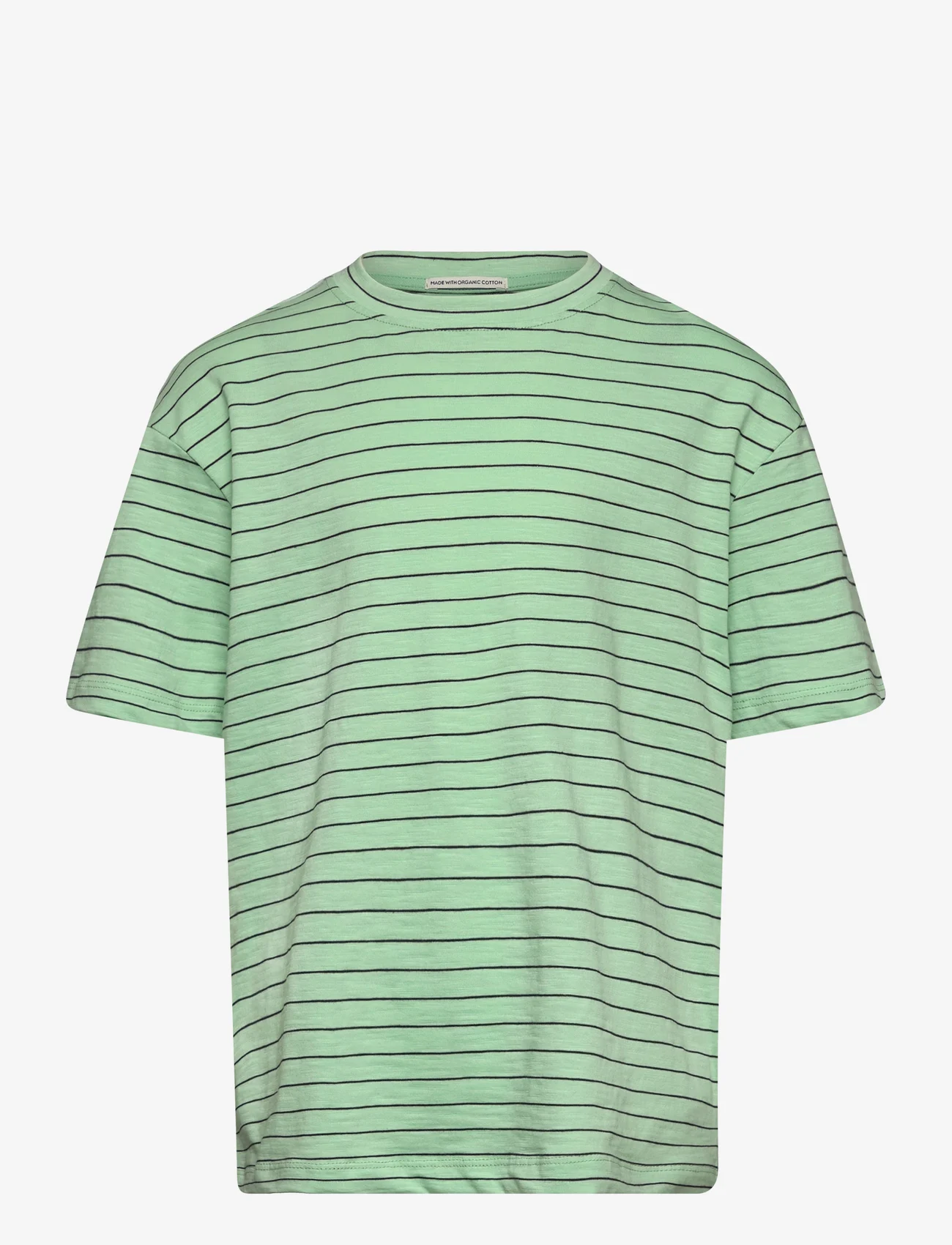 Tom Tailor - oversize striped t-shirt - korte mouwen - pastel apple green grey stripe - 0