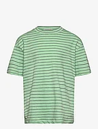 oversize striped t-shirt - PASTEL APPLE GREEN GREY STRIPE