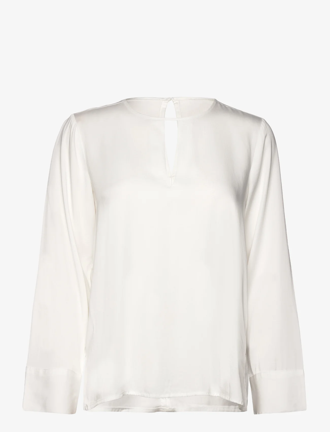 Tom Tailor - blouse with cut-out detail - langærmede bluser - whisper white - 0