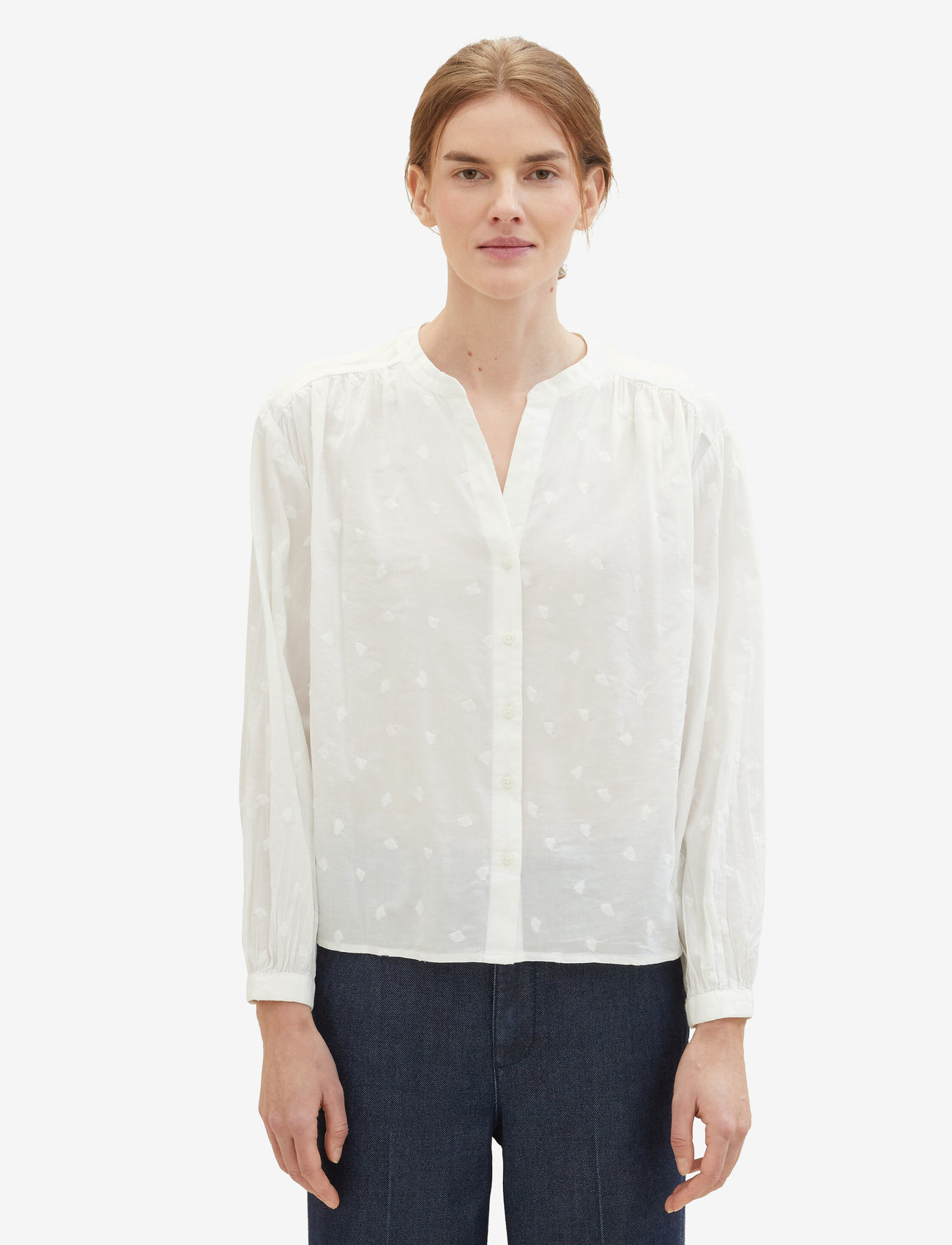 Tom Tailor - embroidered blouse - offwhite tonal embroidery - 4