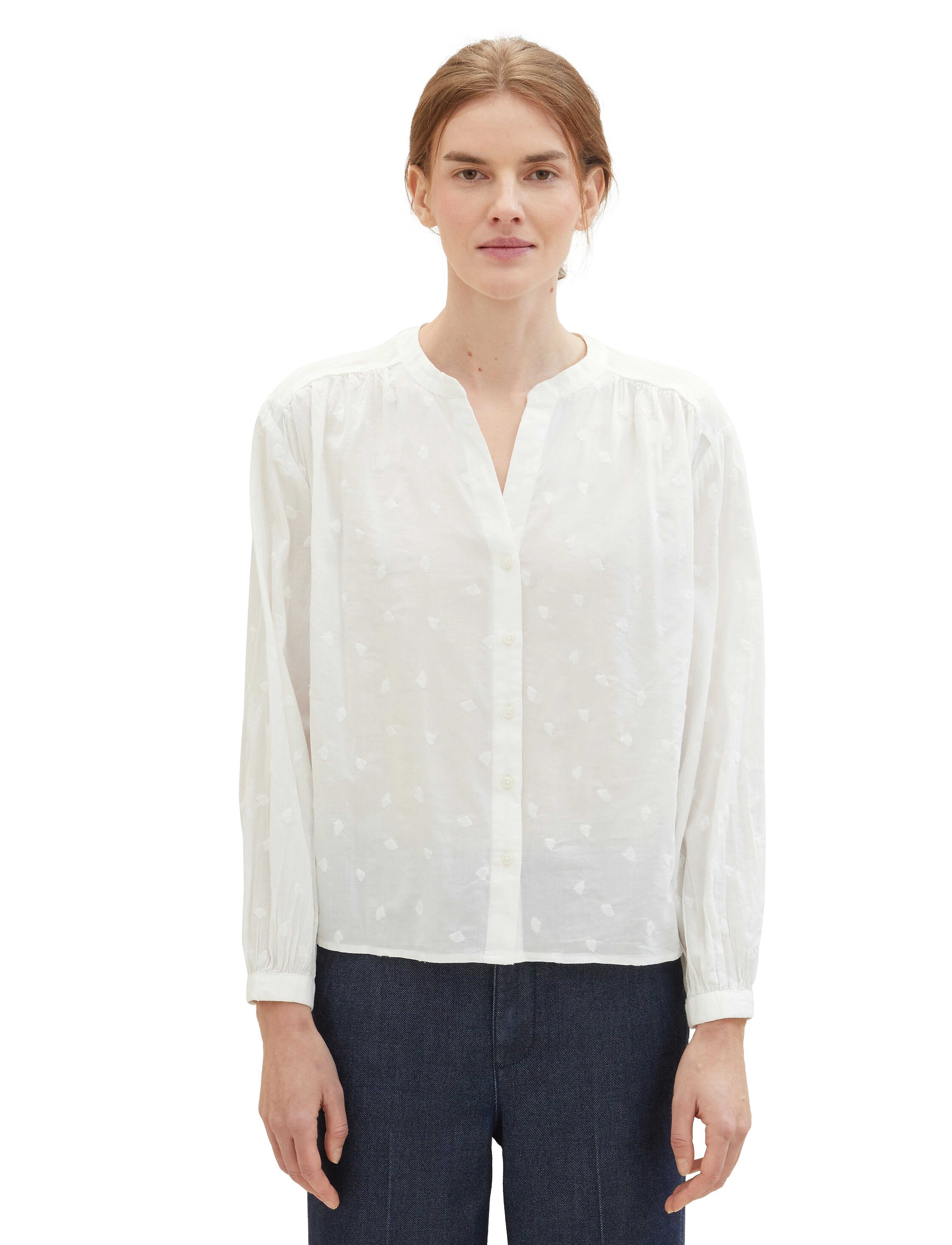 Tom Tailor - embroidered blouse - offwhite tonal embroidery - 4