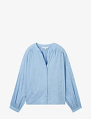 Tom Tailor - embroidered blouse - langærmede bluser - blue tonal embroidery - 0