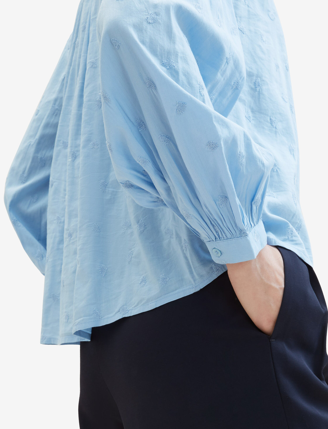 Tom Tailor - embroidered blouse - blue tonal embroidery - 5