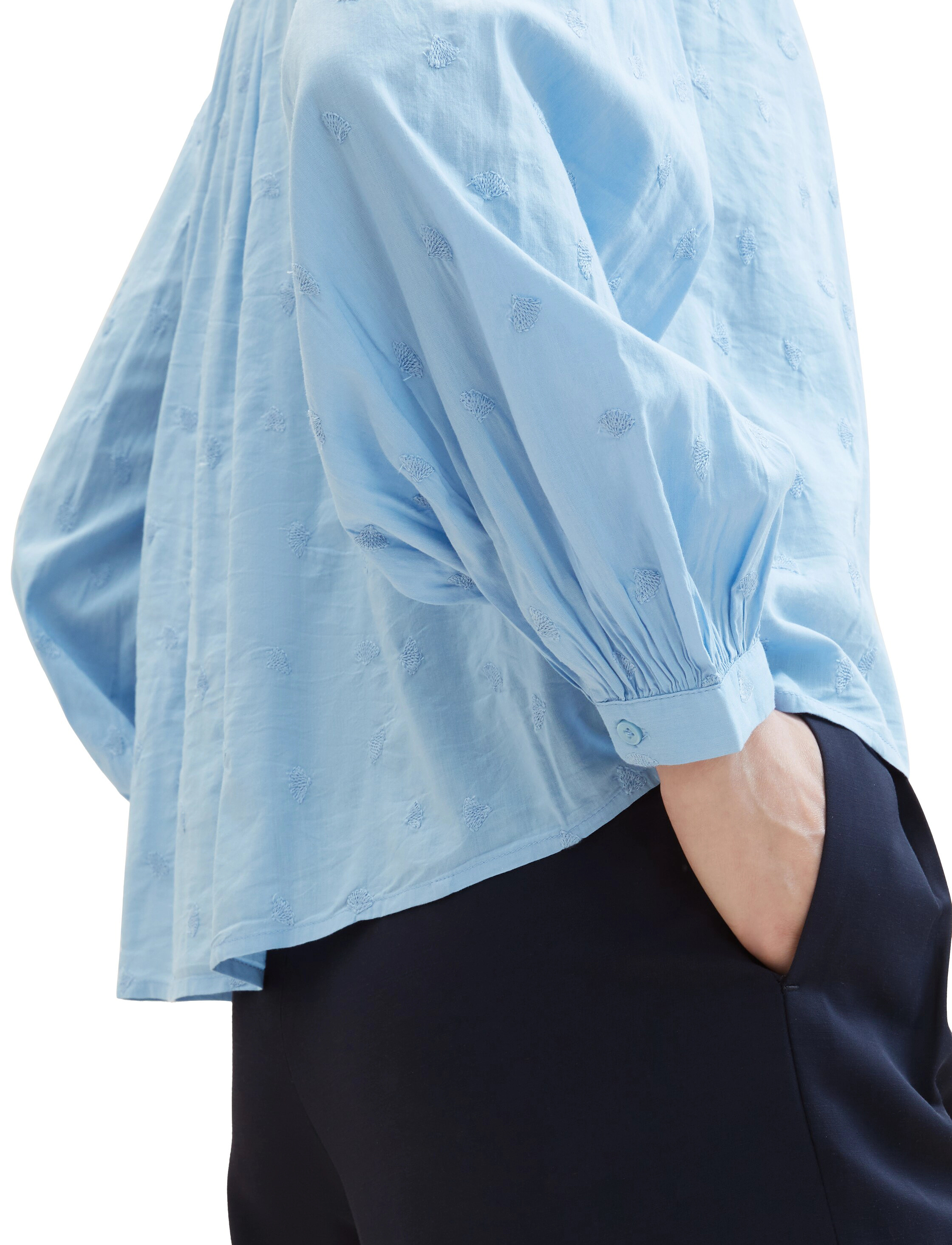 Tom Tailor - embroidered blouse - blue tonal embroidery - 5