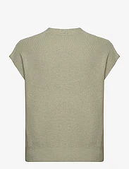 Tom Tailor - knit sleeveless v-neck - strikkevester - desert green - 1