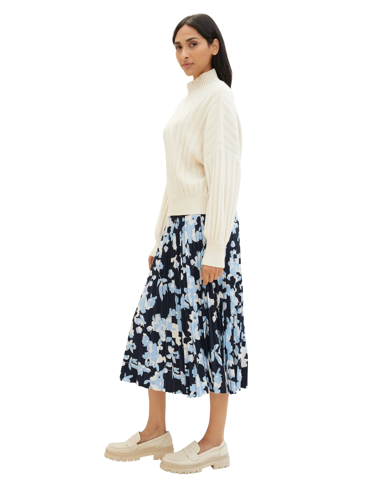 Tom Tailor - skirt plissee - pleated skirts - blue cut floral design - 1