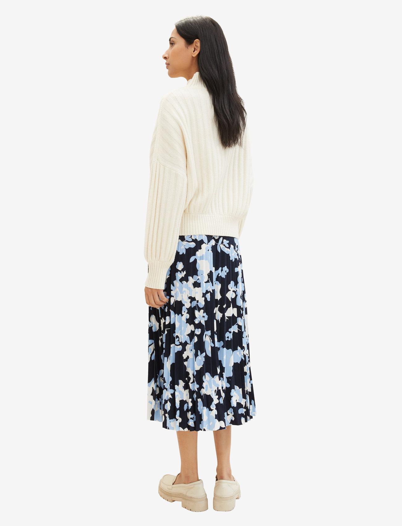 Tom Tailor - skirt plissee - blue cut floral design - 4