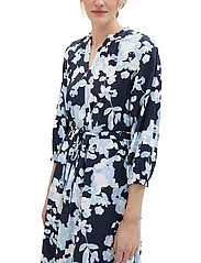 Tom Tailor - printed airblow dress - vasarinės suknelės - blue cut floral design - 4
