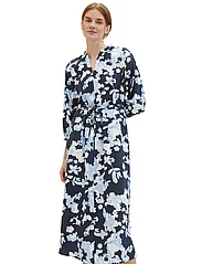 Tom Tailor - printed airblow dress - sommarklänningar - blue cut floral design - 5