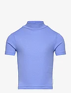 cropped rib t-shirt - SICILIAN BLUE