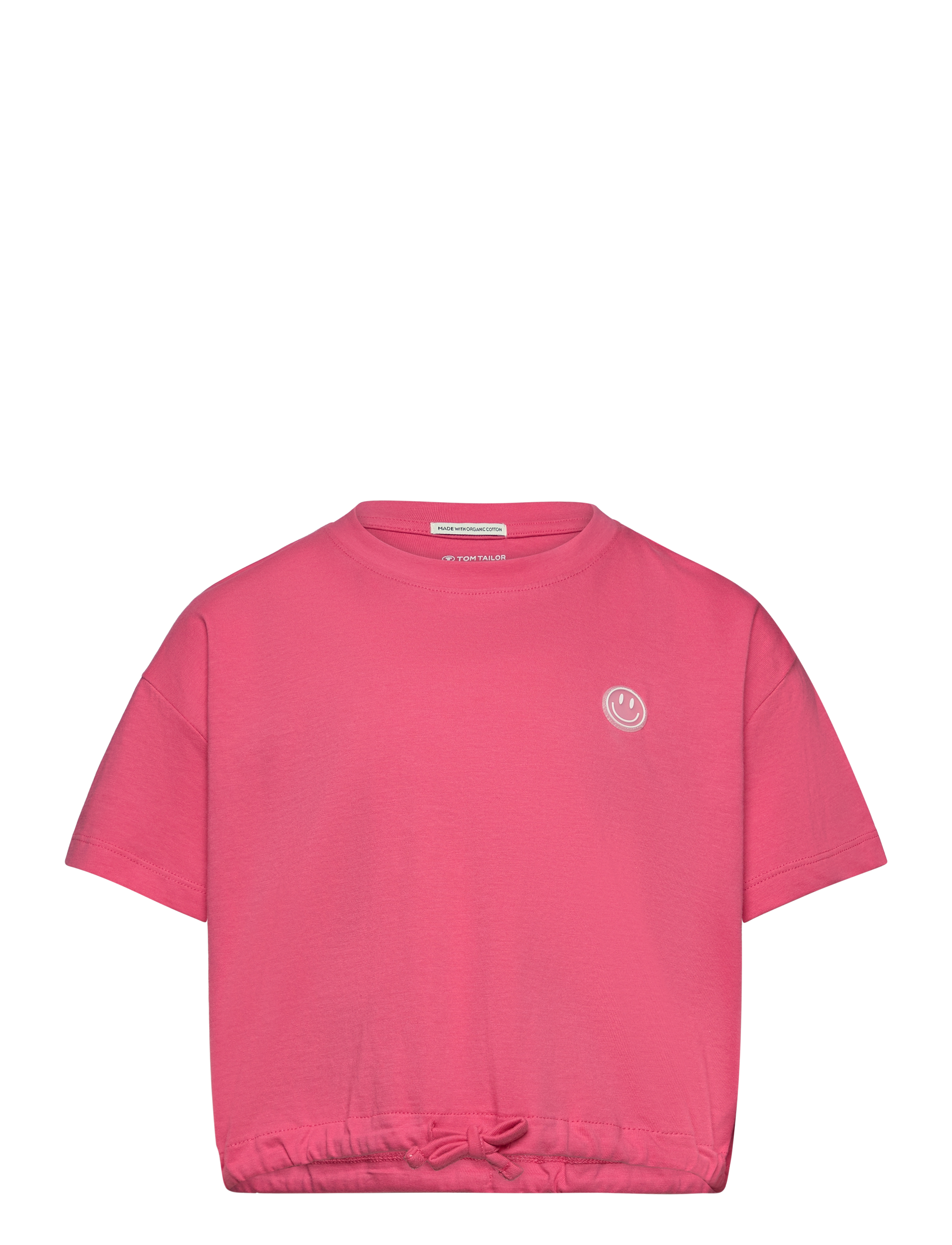 cropped t-shirt with badge - DULL