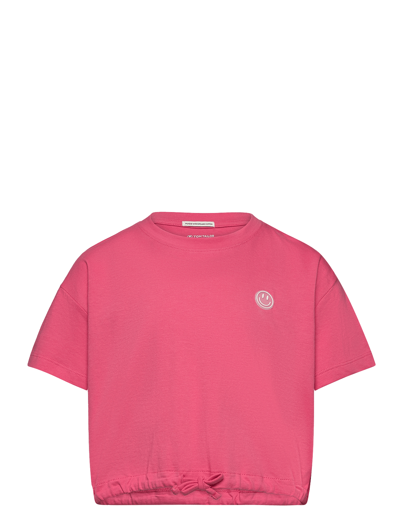 cropped t-shirt with badge - DULL
