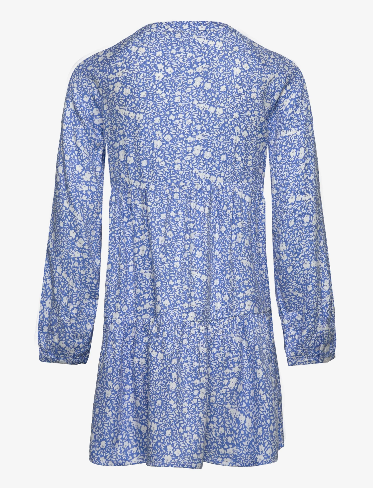 Tom Tailor - allover printed cutline dress - sukienki codzienne z długim rękawem - blue white flower allover - 1