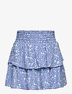 allover printed skirt - BLUE WHITE FLOWER ALLOVER