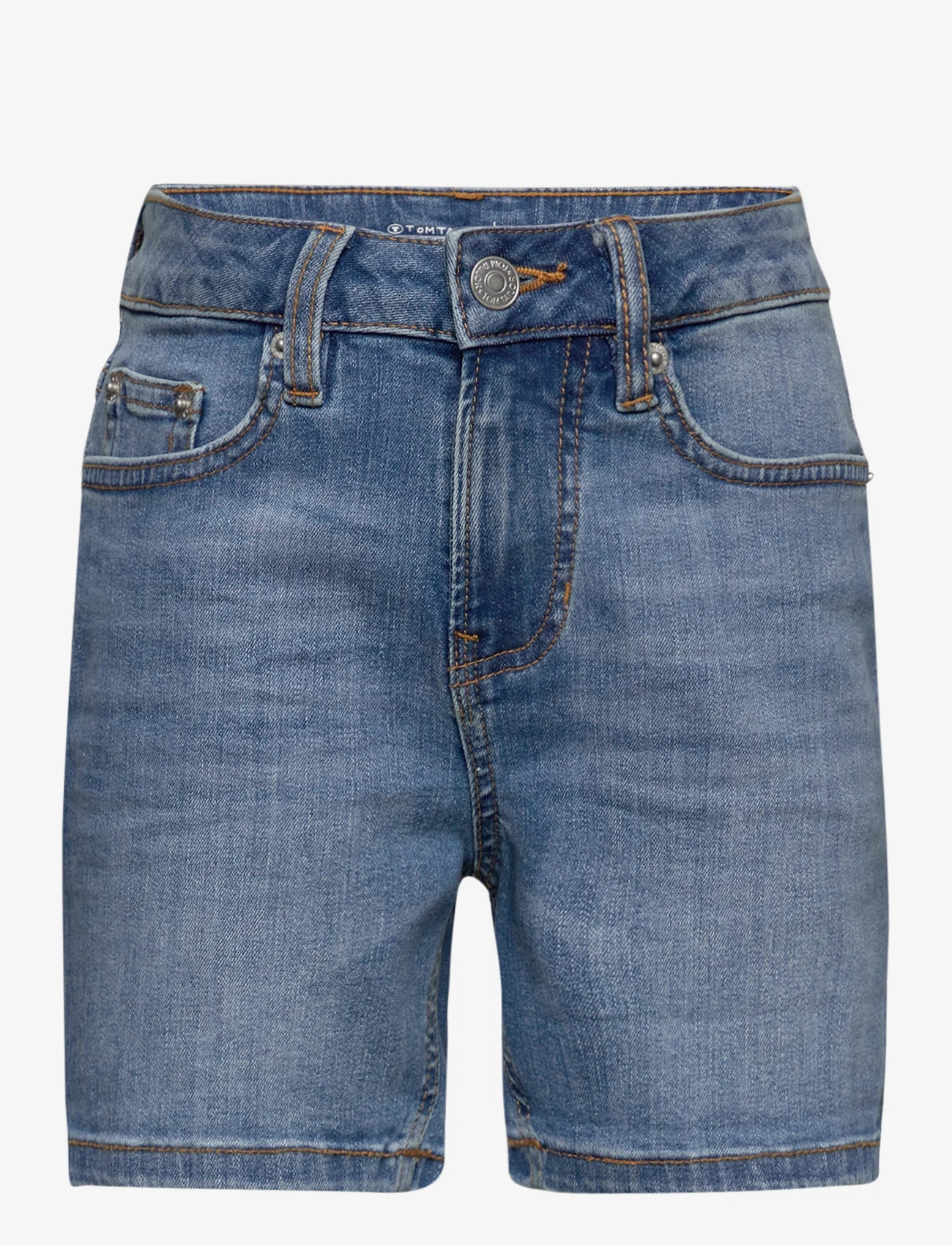 Tom Tailor - roll-up bermuda denim - korte jeansbroeken - mid stone bright blue denim - 0