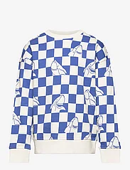 Tom Tailor - oversize artwork sweatshirt - sweatshirts - blue white shark checkerboard - 0
