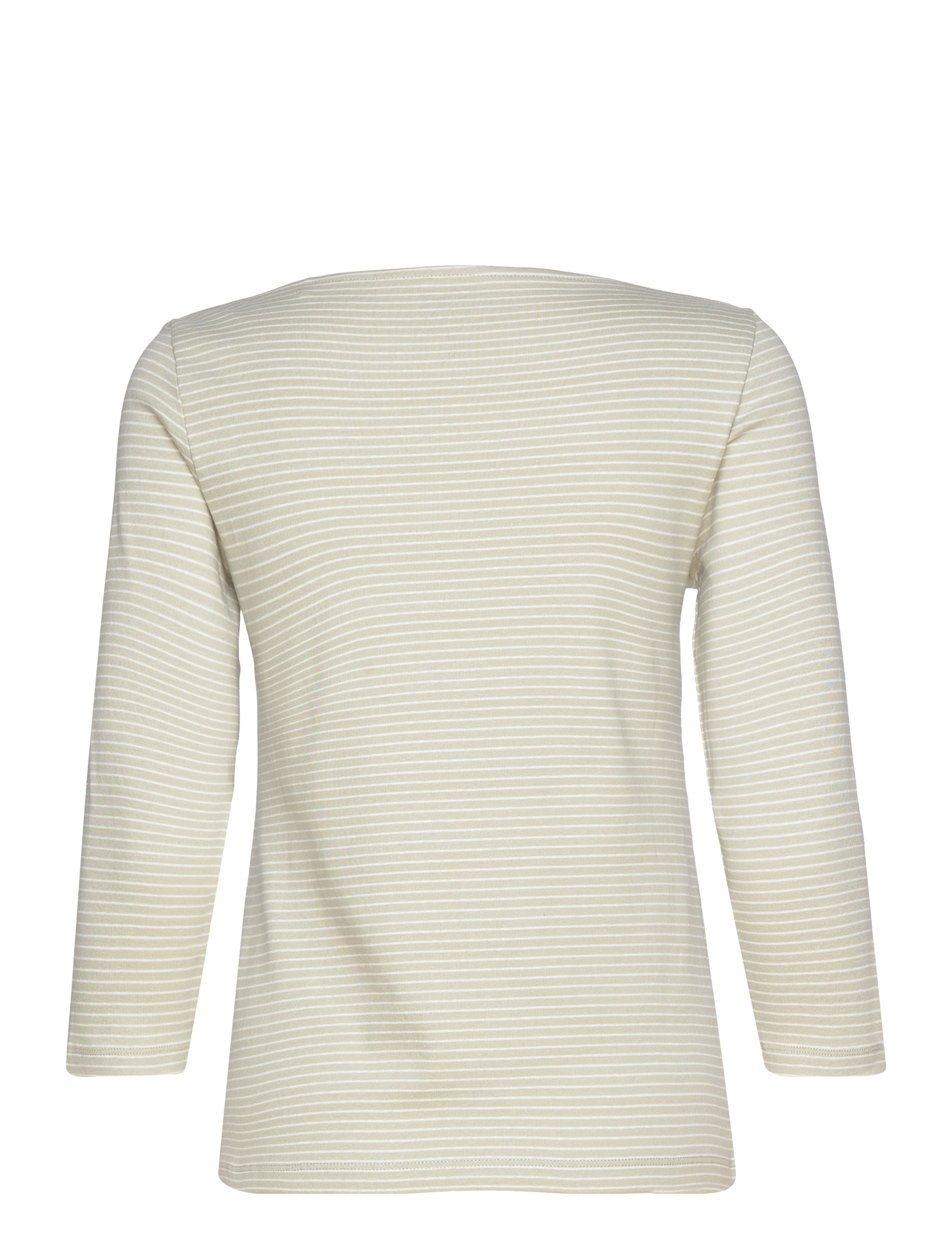 Tom Tailor - T-shirt boat neck stripe - green offwhite thin stripe - 1
