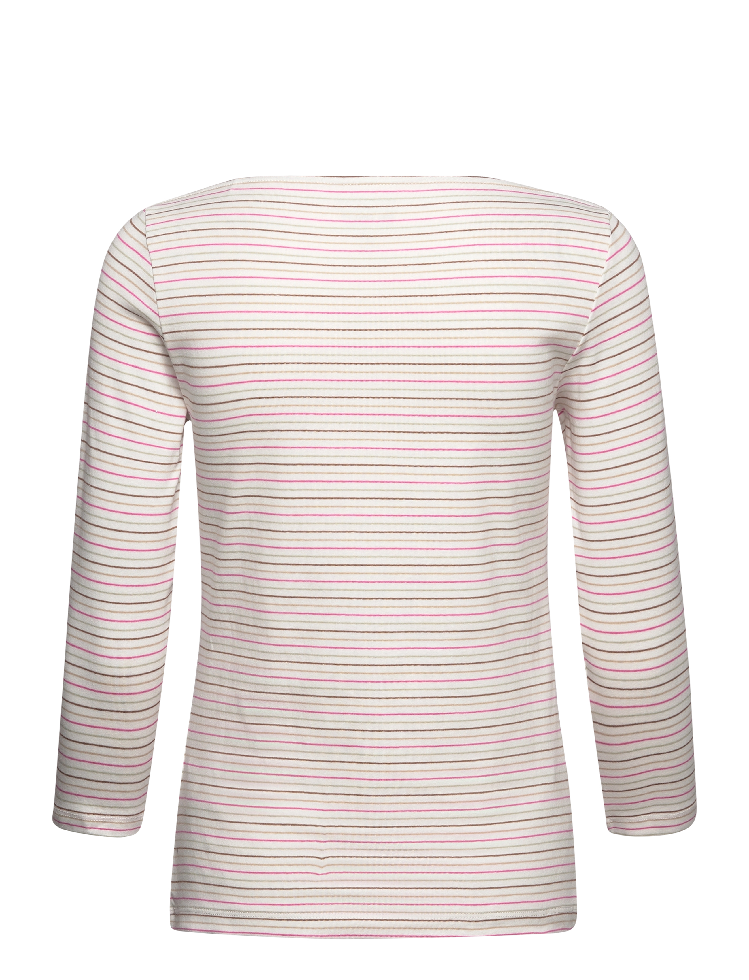 Tom Tailor - T-shirt boat neck stripe - pink green multicolor stripe - 1