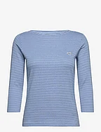 T-shirt boat neck stripe - BLUE NAVY THIN STRIPE
