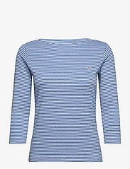 Tom Tailor - T-shirt boat neck stripe - laveste priser - blue navy thin stripe - 0