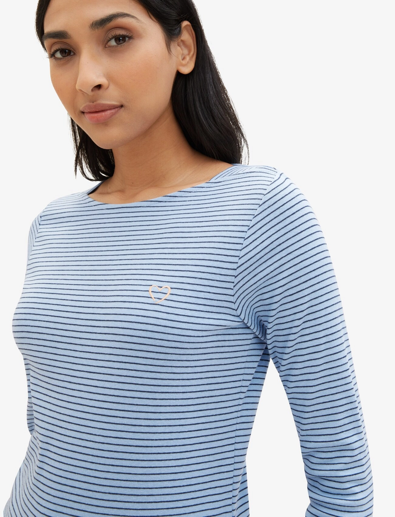 Tom Tailor - T-shirt boat neck stripe - blue navy thin stripe - 4