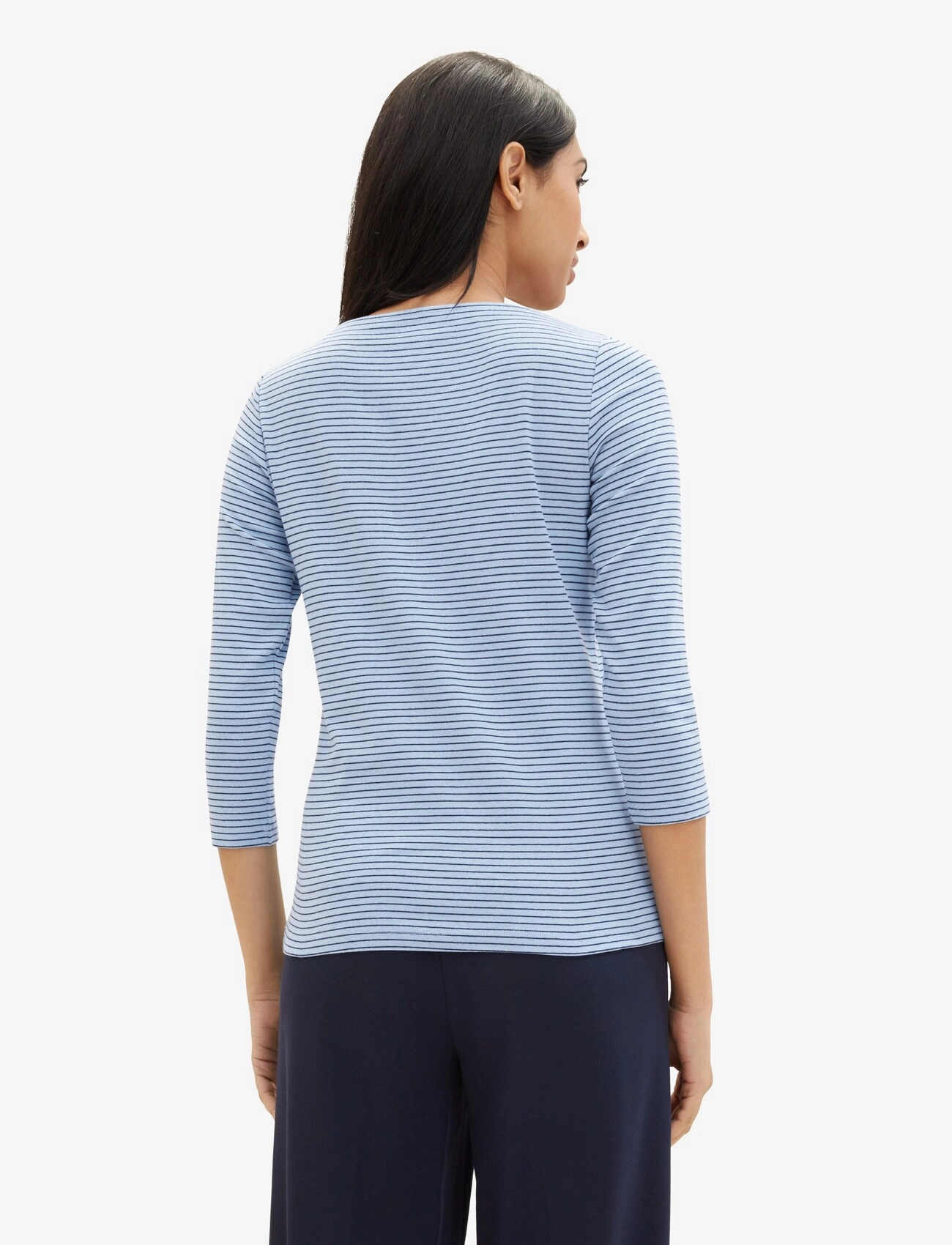 Tom Tailor - T-shirt boat neck stripe - blue navy thin stripe - 5