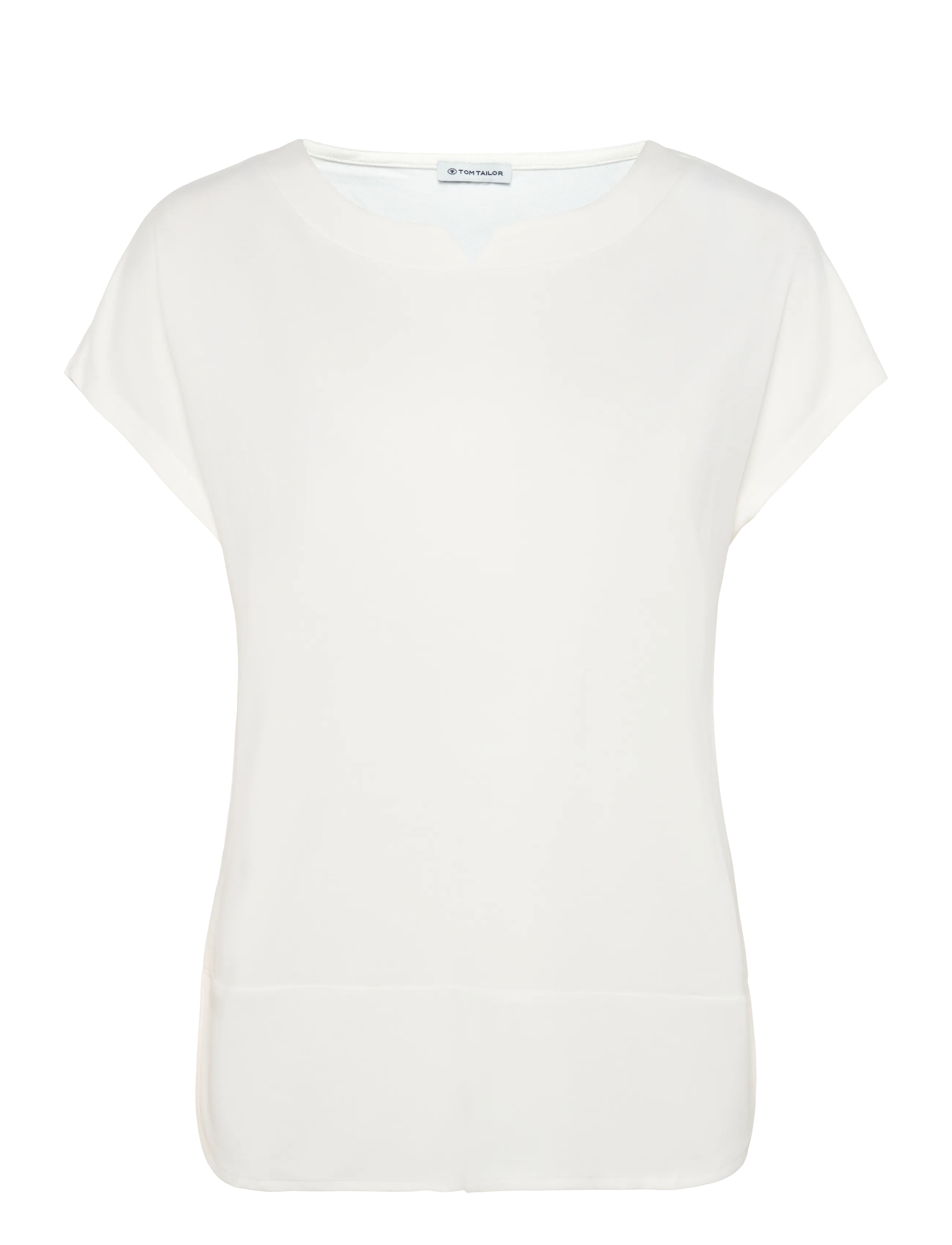 Tom Tailor T-shirt fabric mix crew neck - Sommer i byen - WHISPER WHITE / white