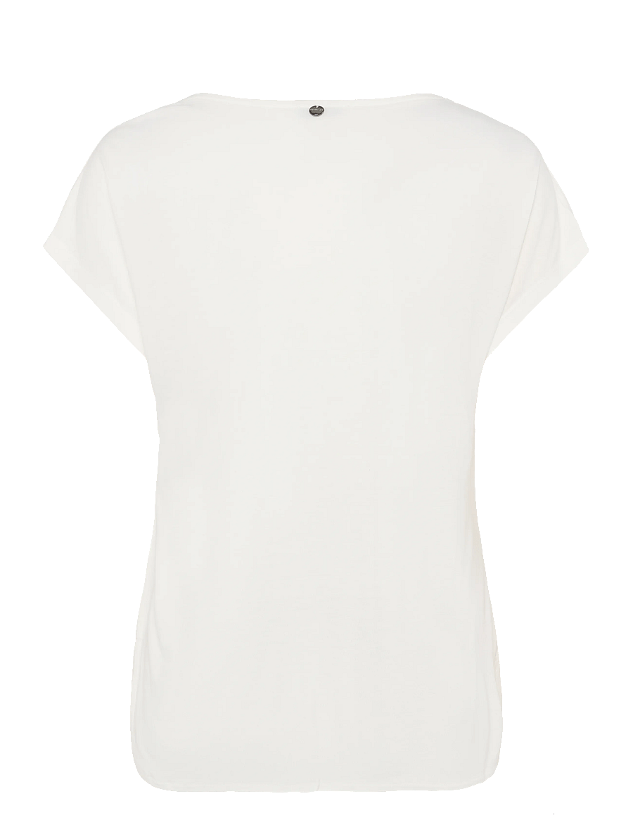 Tom Tailor - T-shirt fabric mix crew neck - t-shirts - whisper white - 2