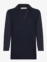 Tom Tailor - T-shirt fabric mix w collar - strikkegensere - sky captain blue - 0