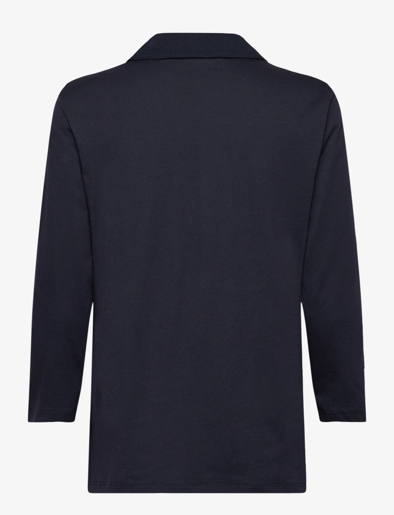Tom Tailor - T-shirt fabric mix w collar - laveste priser - sky captain blue - 1