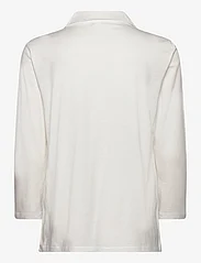 Tom Tailor - T-shirt fabric mix w collar - strikkegensere - whisper white - 1