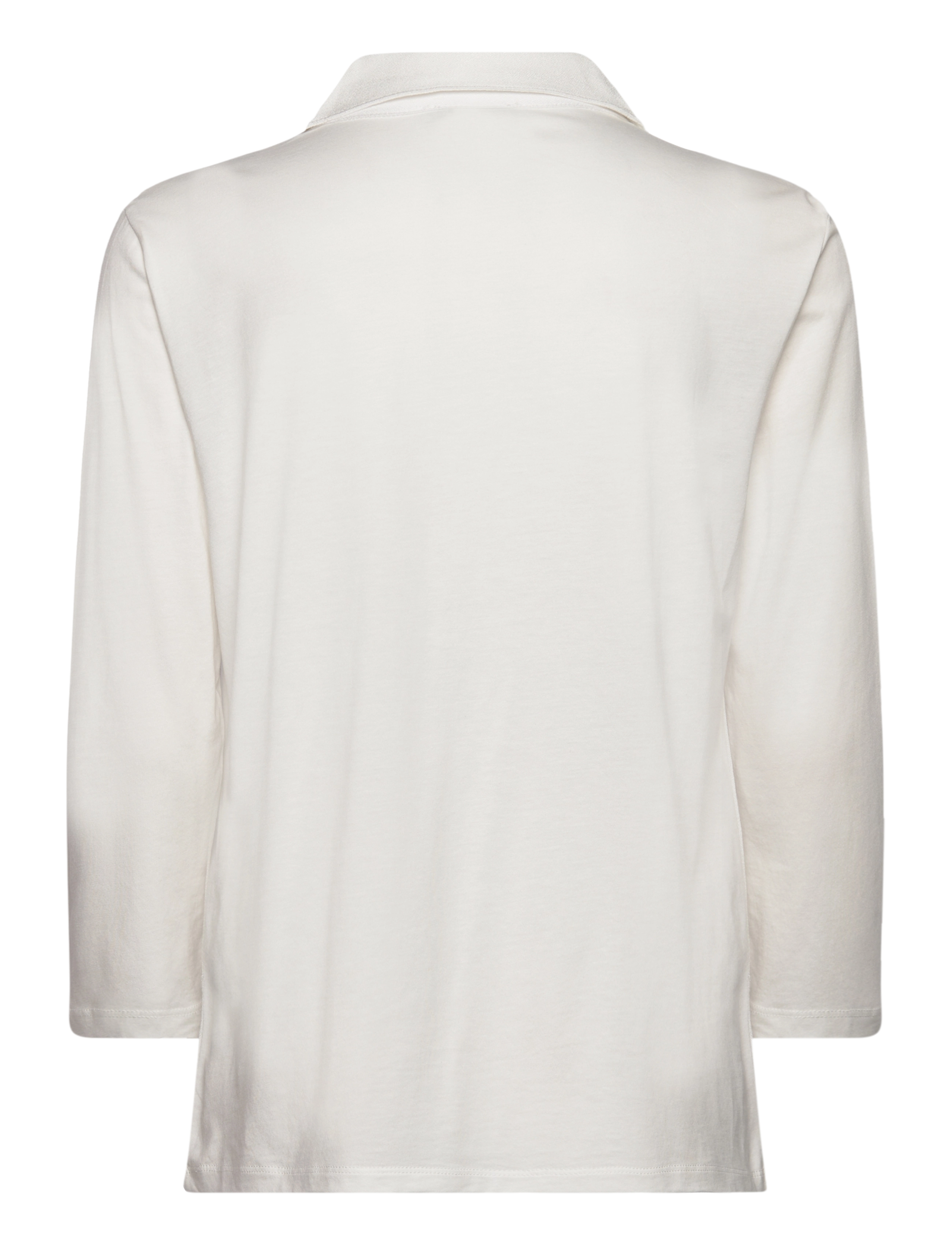 Tom Tailor - T-shirt fabric mix w collar - whisper white - 2
