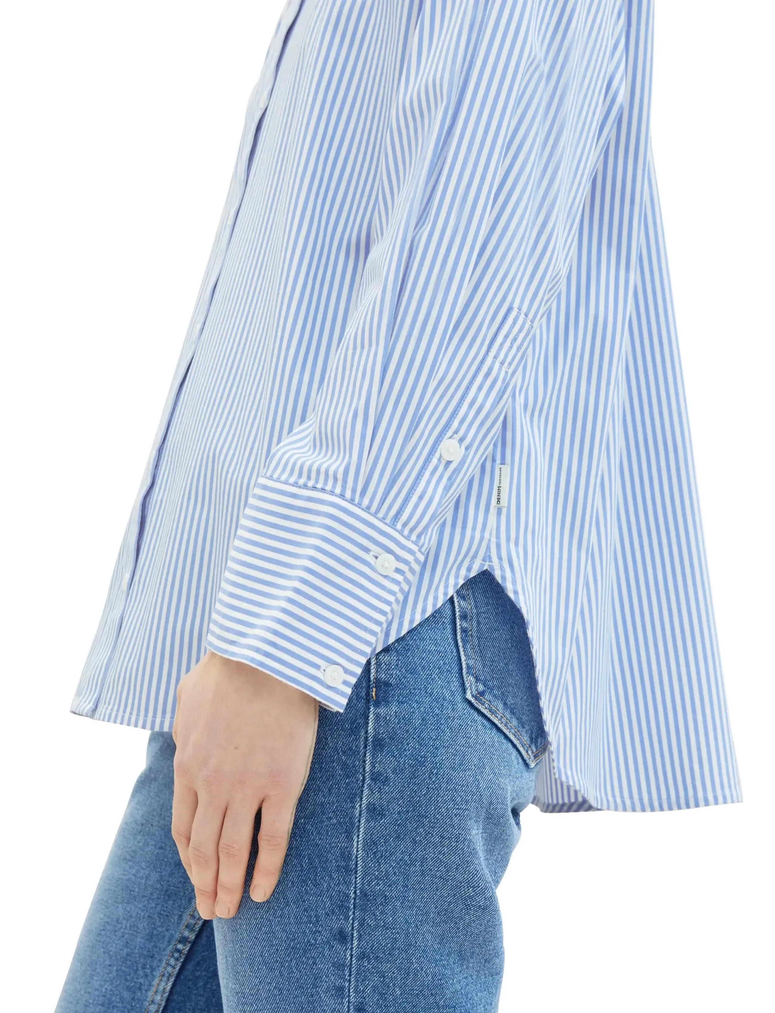 Tom Tailor - striped poplin shirt - blue white strripe - 5