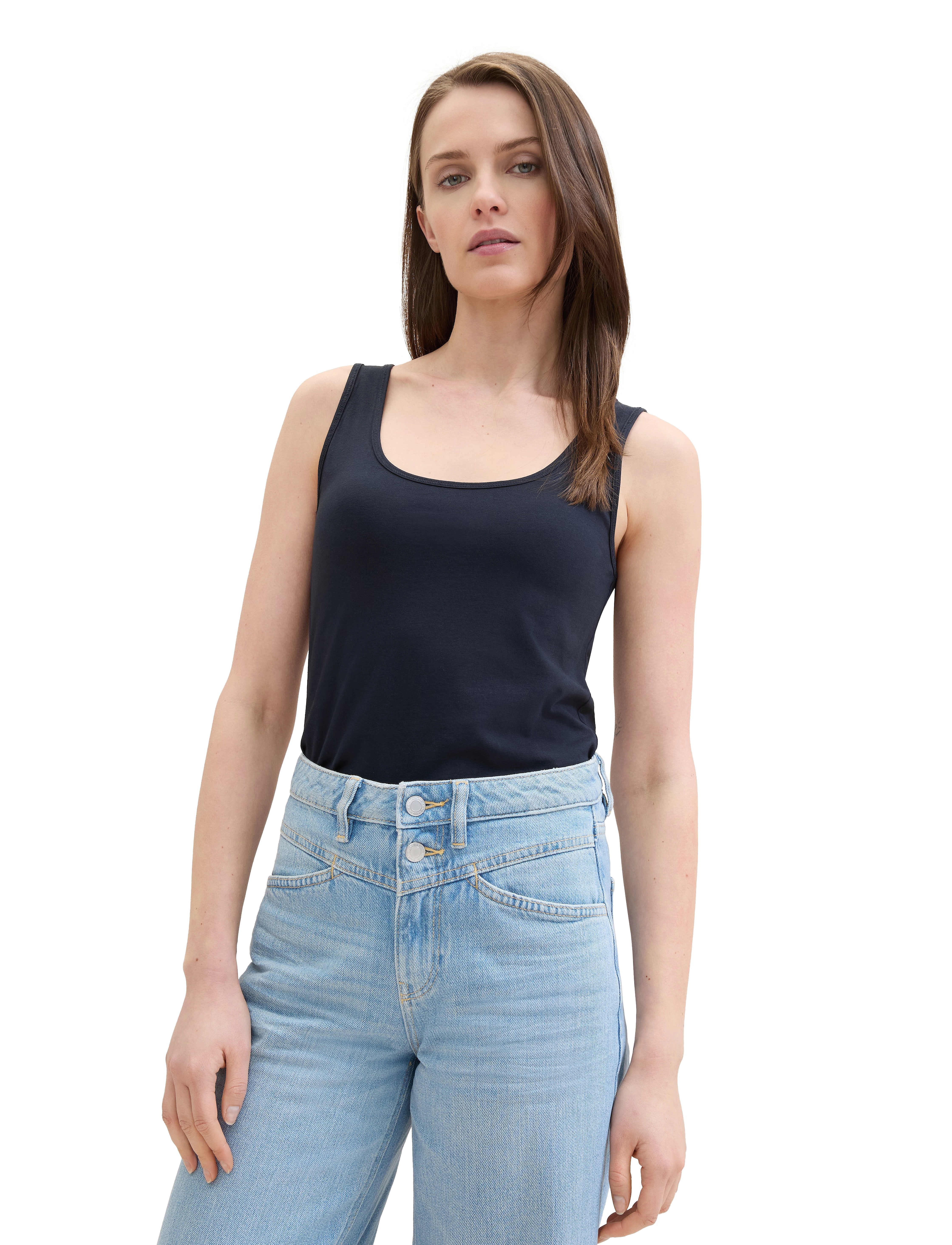 Tom Tailor - T-shirt top wide crew neck - sky captain blue - 2