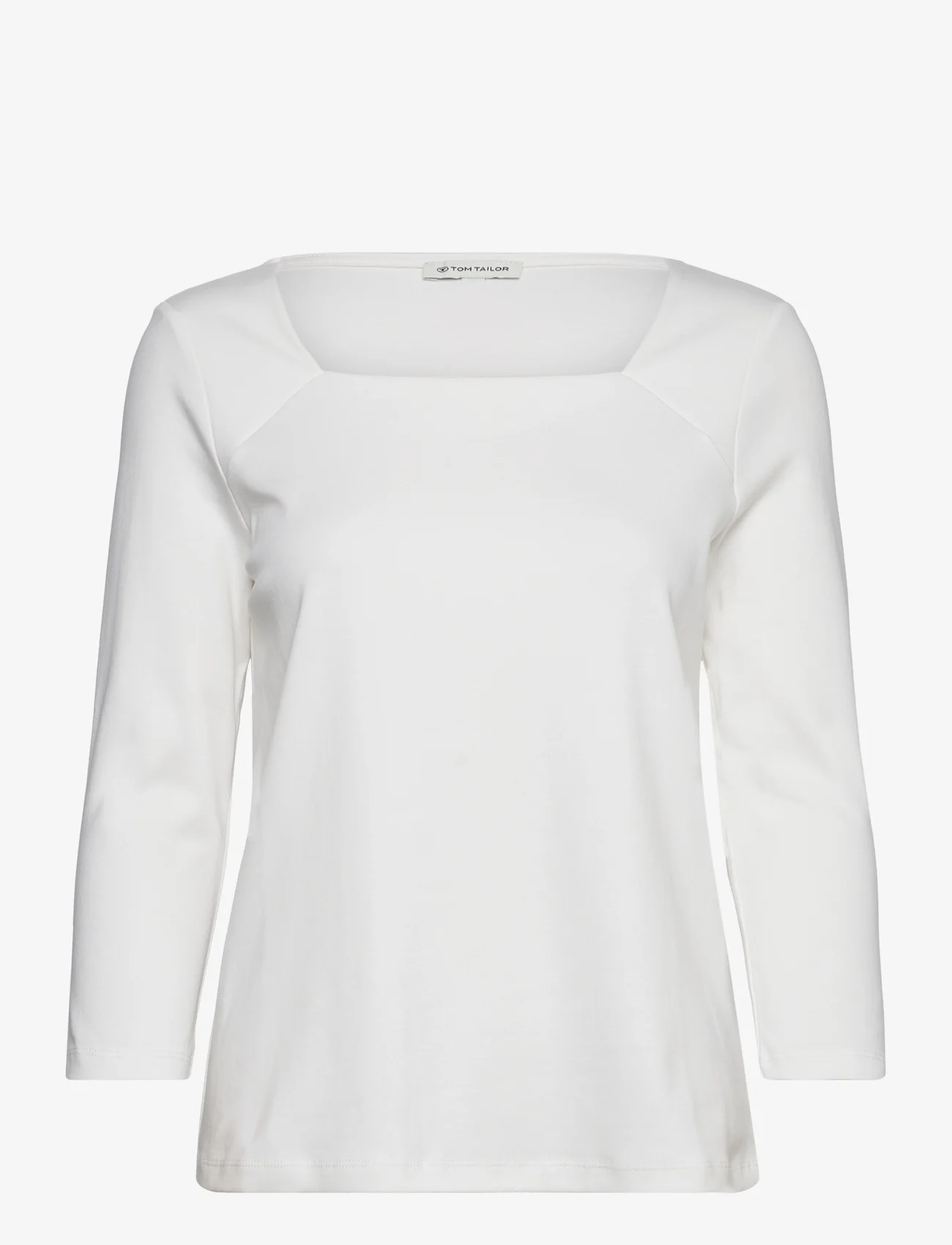 Tom Tailor - T-shirt carré neck - de laveste prisene - whisper white - 0