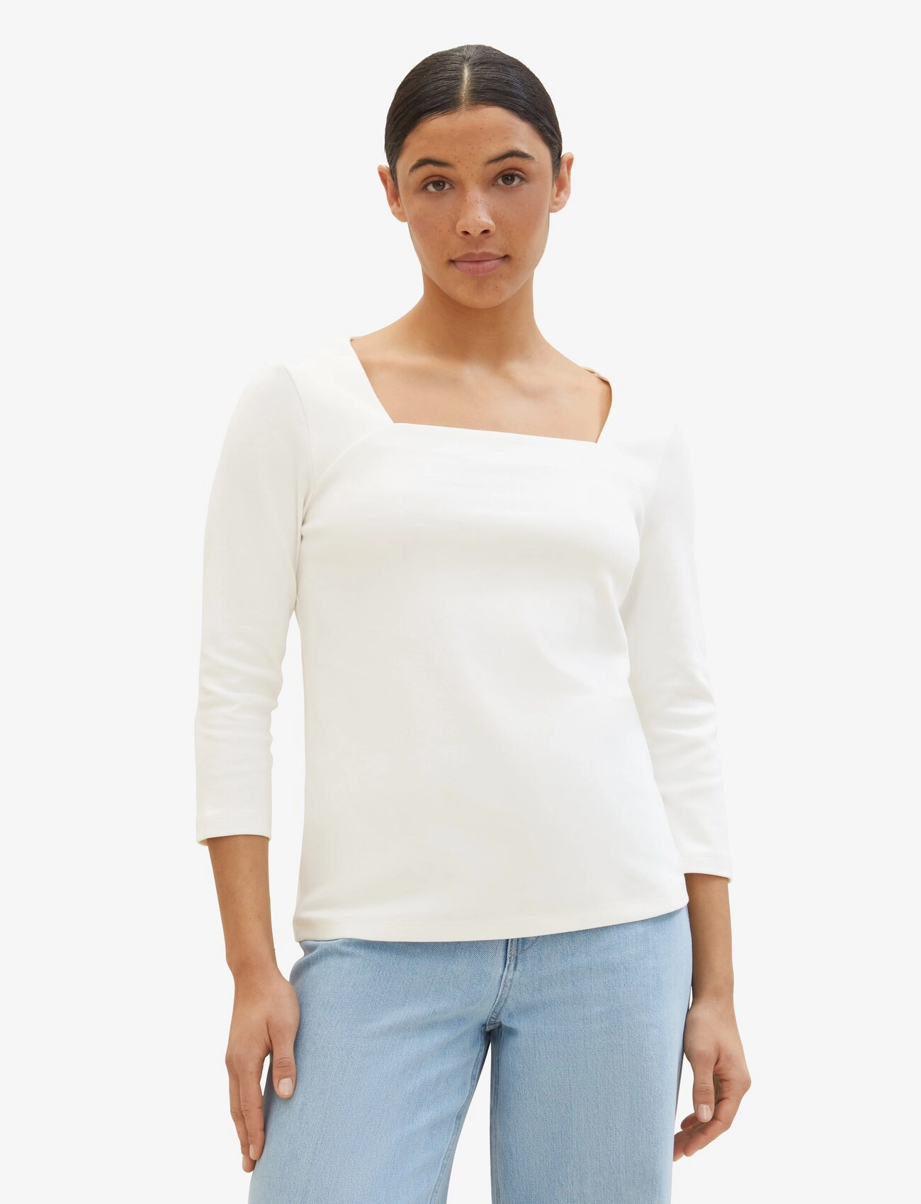 Tom Tailor - T-shirt carré neck - whisper white - 2