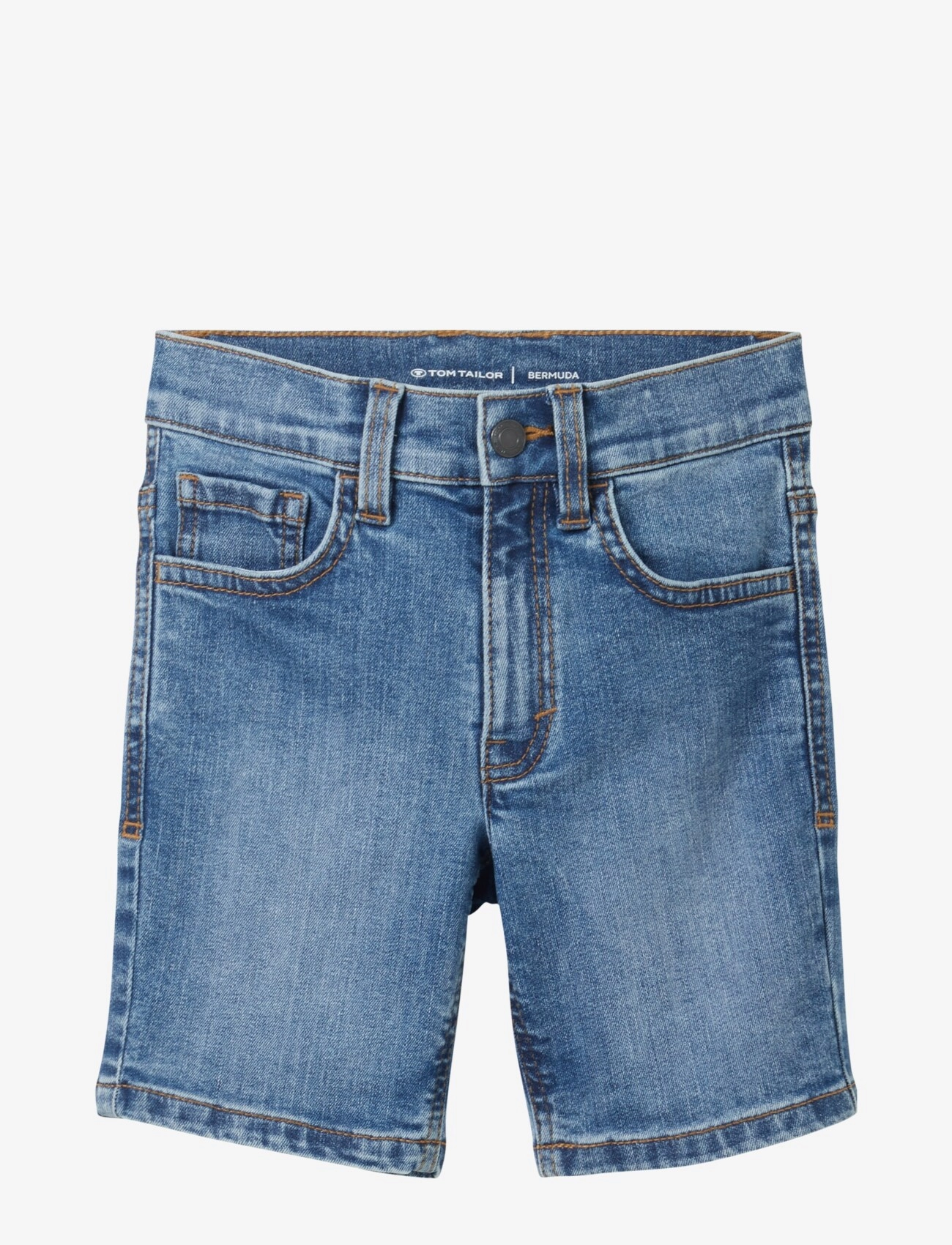 denim shorts - MID STONE BRIGHT BLUE DENIM