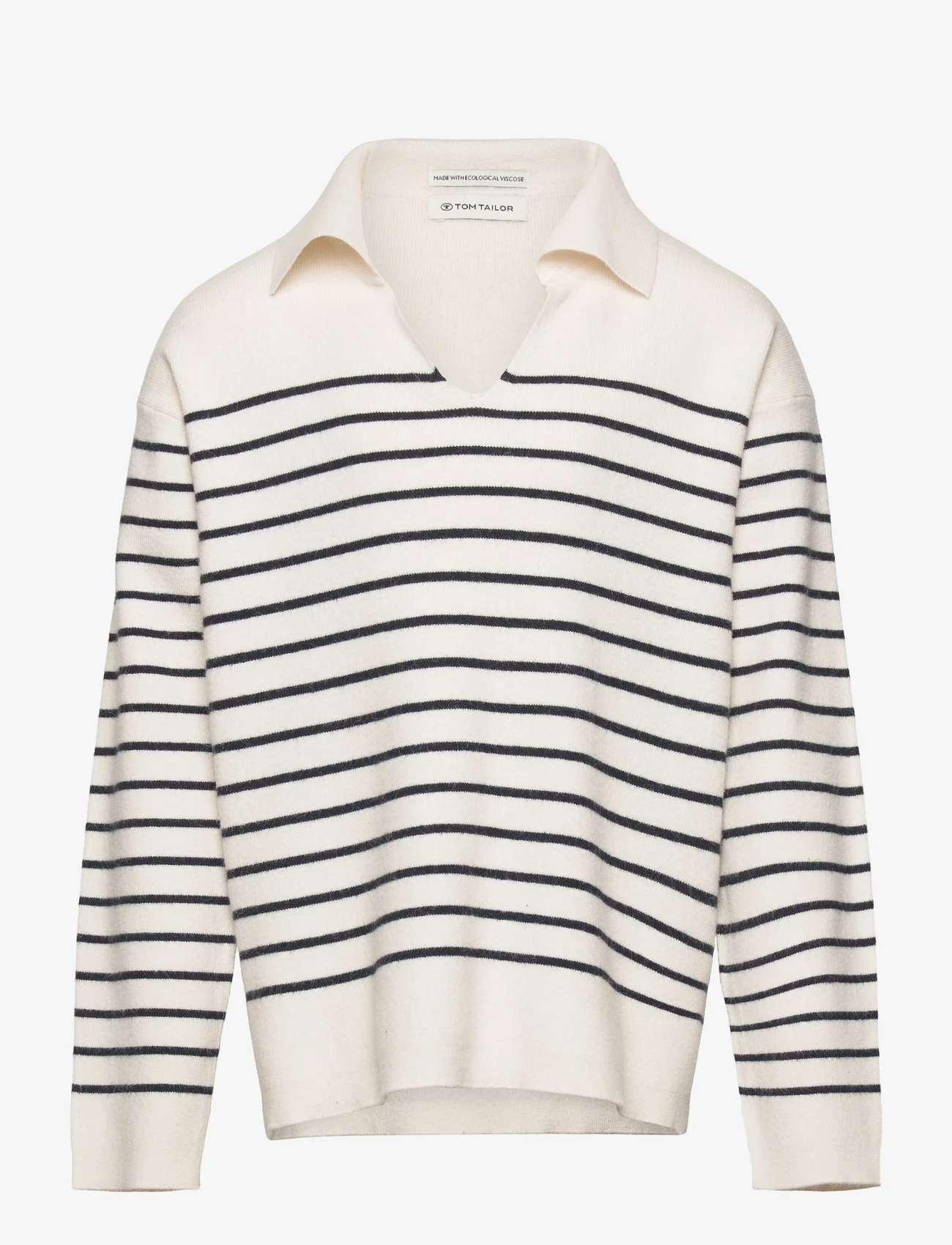 Tom Tailor - striped knit pullover - tröjor - irregular stripe - 0