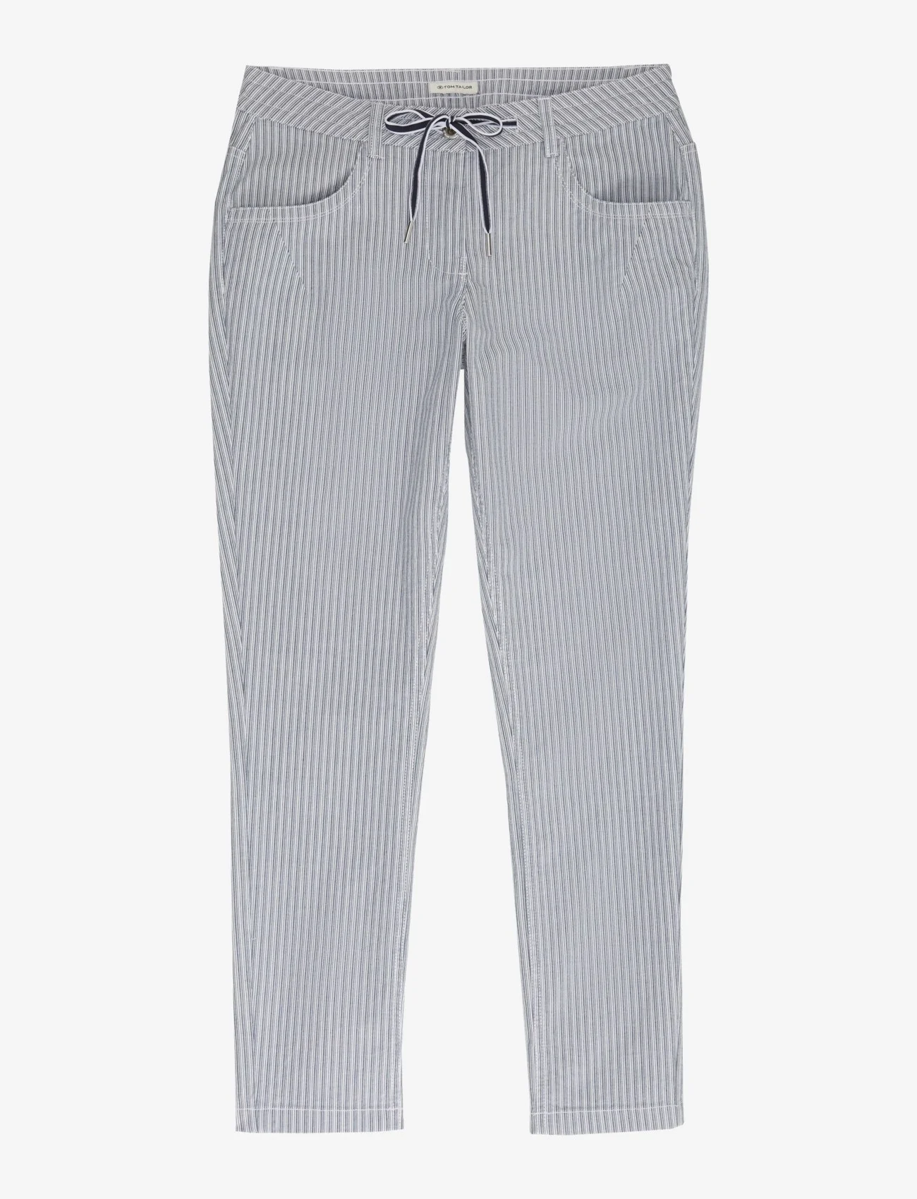 Tom Tailor - Tom Tailor Tapered relaxed - suorat housut - navy stripe - 0