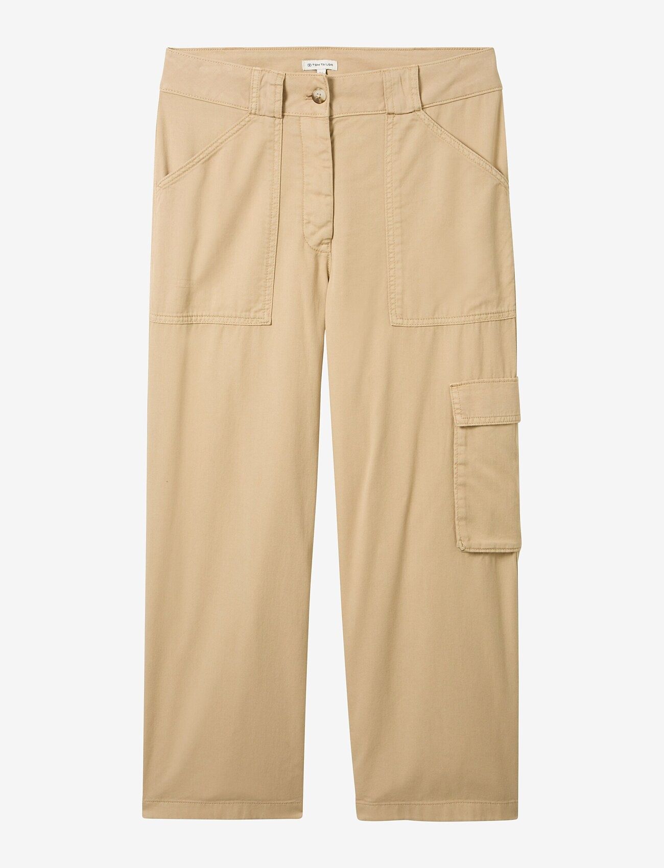 Tom Tailor - pants with utility details - cargo püksid - sandy beige - 0