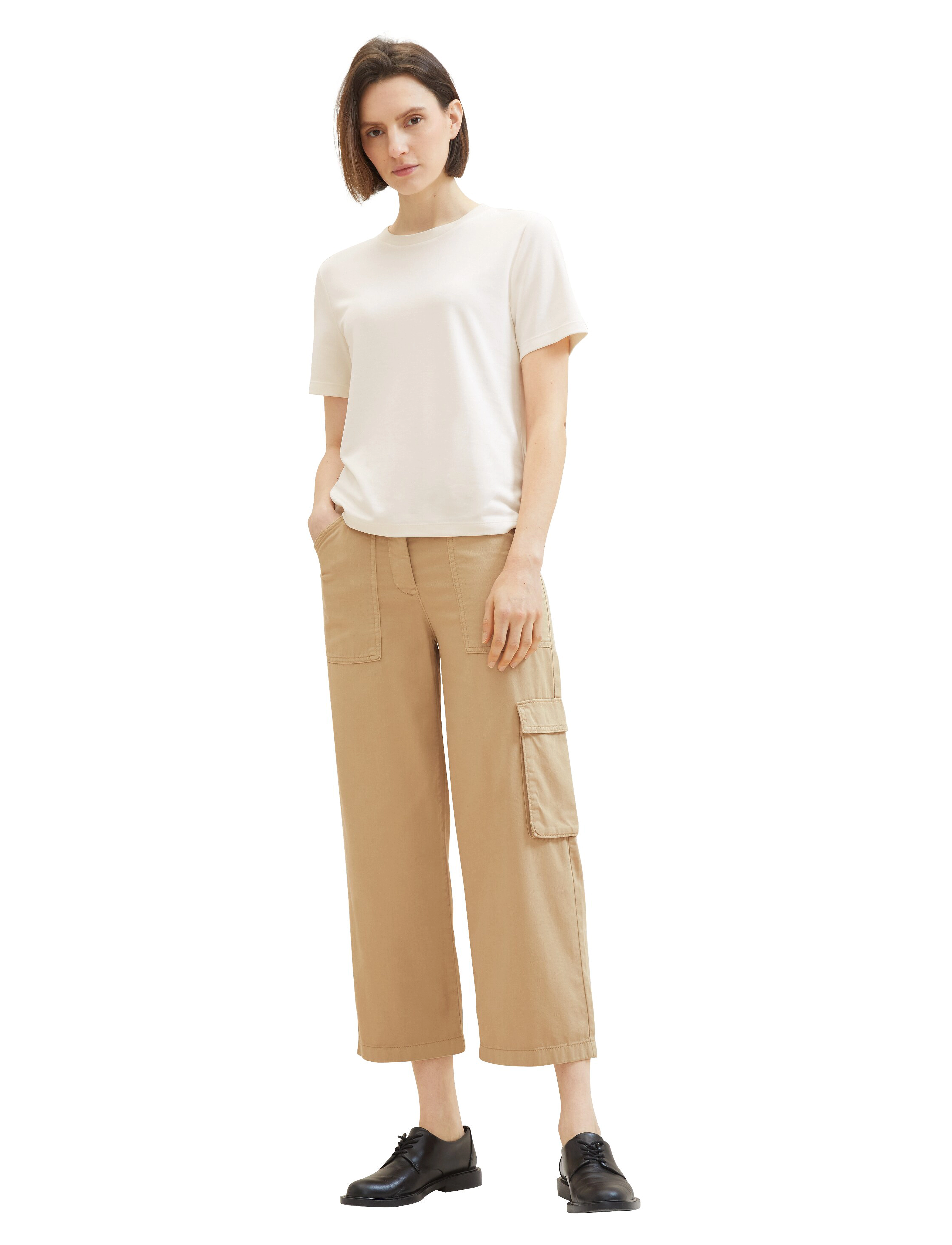 Tom Tailor pants with utility details - Bukser - SANDY BEIGE / beige
