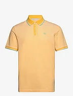 polo with detailed collar - WHITE SUNNY YELLOW TWOTONE