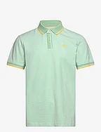 polo with detailed collar - WHITE MINT TWOTONE