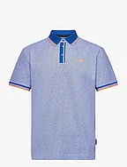 polo with detailed collar - WHITE SURE BLUE TWOTONE