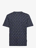 printed t-shirt - NAVY SPORTY TRIANGLE DESIGN