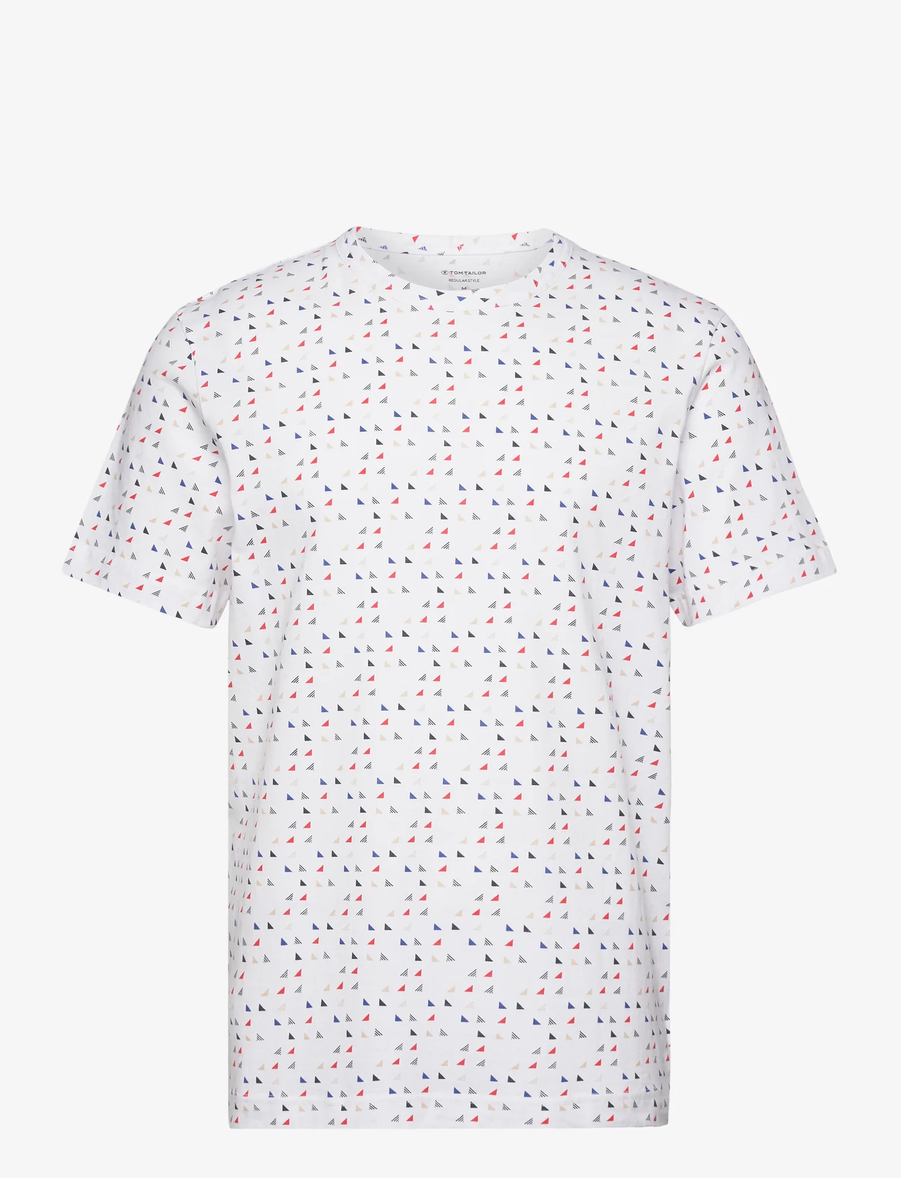 Tom Tailor - printed t-shirt - de laveste prisene - white sporty triangle design - 0