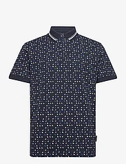 Tom Tailor - allover printed polo - lyhythihaiset - navy sporty triangle design - 0