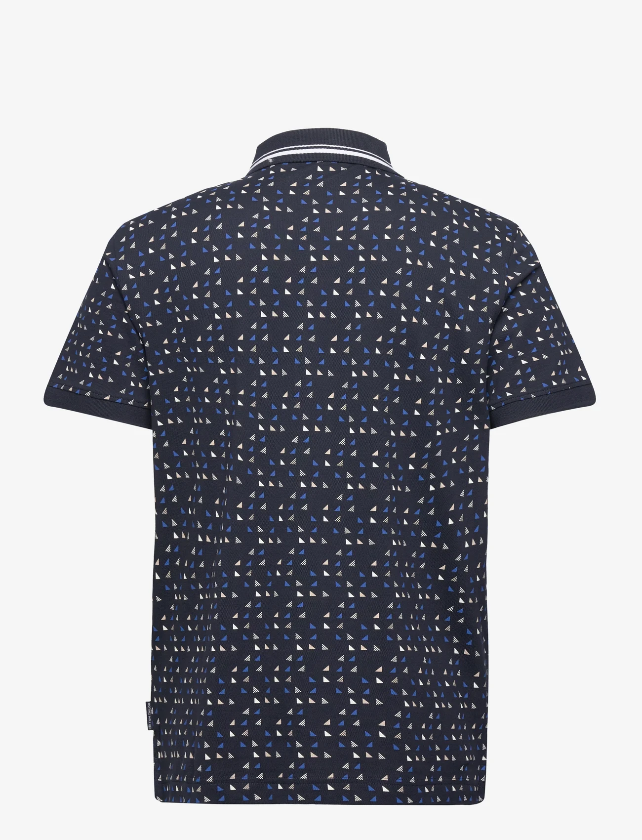 Tom Tailor - allover printed polo - lyhythihaiset - navy sporty triangle design - 1