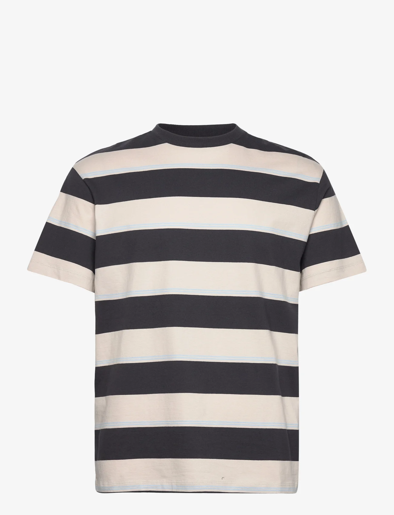 Tom Tailor - relaxed striped t-shirt - de laveste prisene - grey beige blue big stripe - 0